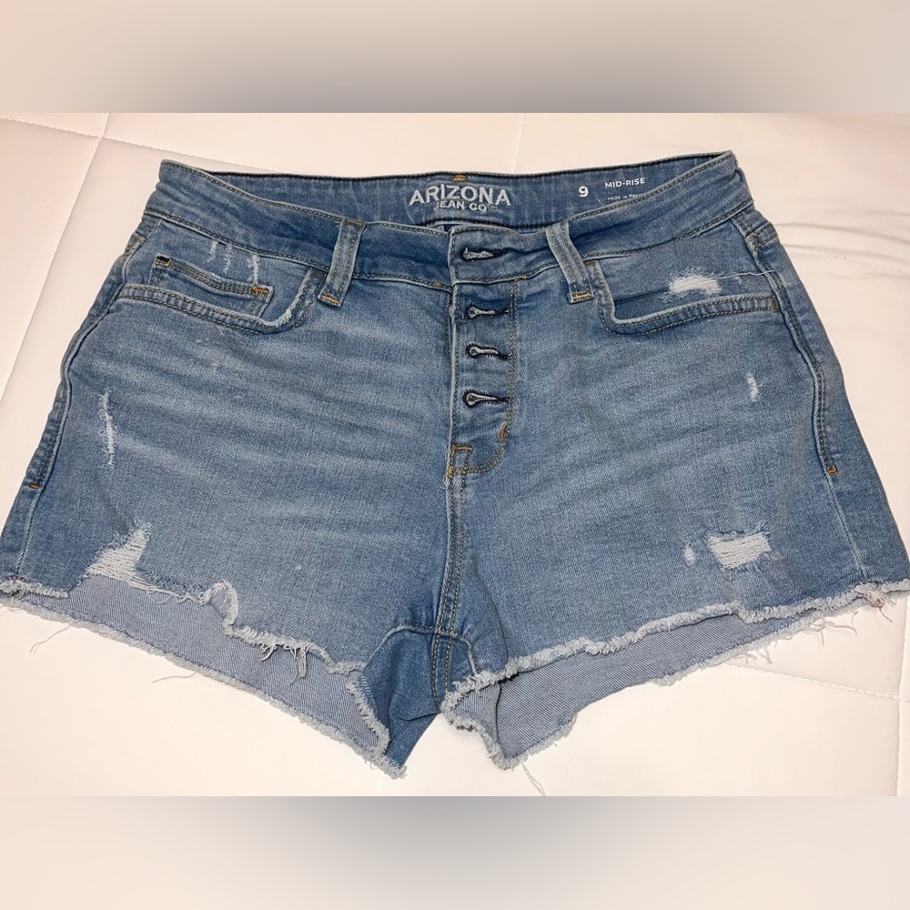 Arizona Jean Company Distressed Blue Jean Shorts